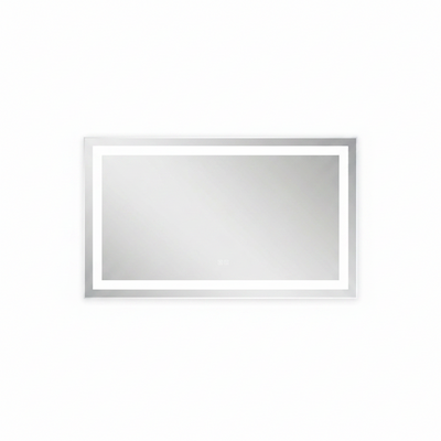 60X32 Inch LED Bathroom Mirror, Black Framed Gradient Front and Backlit LED Vanity Mirror for Bathroom, 3 Colors Dimmable, Double Wall Mirrors with Anti-Fog, Shatter-Proof, Memory Function (60X32)