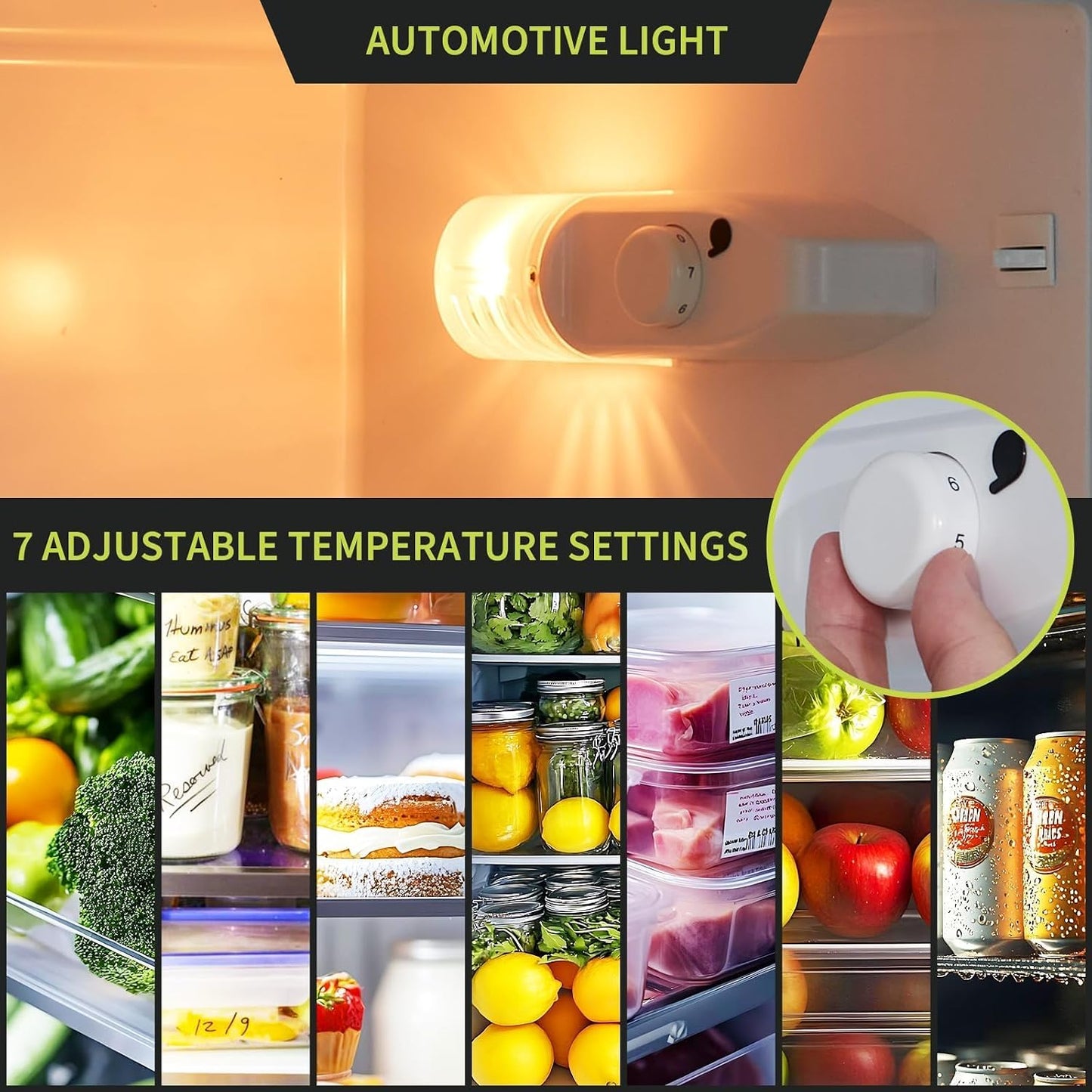 3.2 Cu.Ft Energy-Efficient Compact Refrigerator with Freezer, Quiet Adjustable Thermostat Removable Shelf Reversible Door, College Dorm Mini Fridge Perfect for Dorm, Apartment, Office, Bedroom
