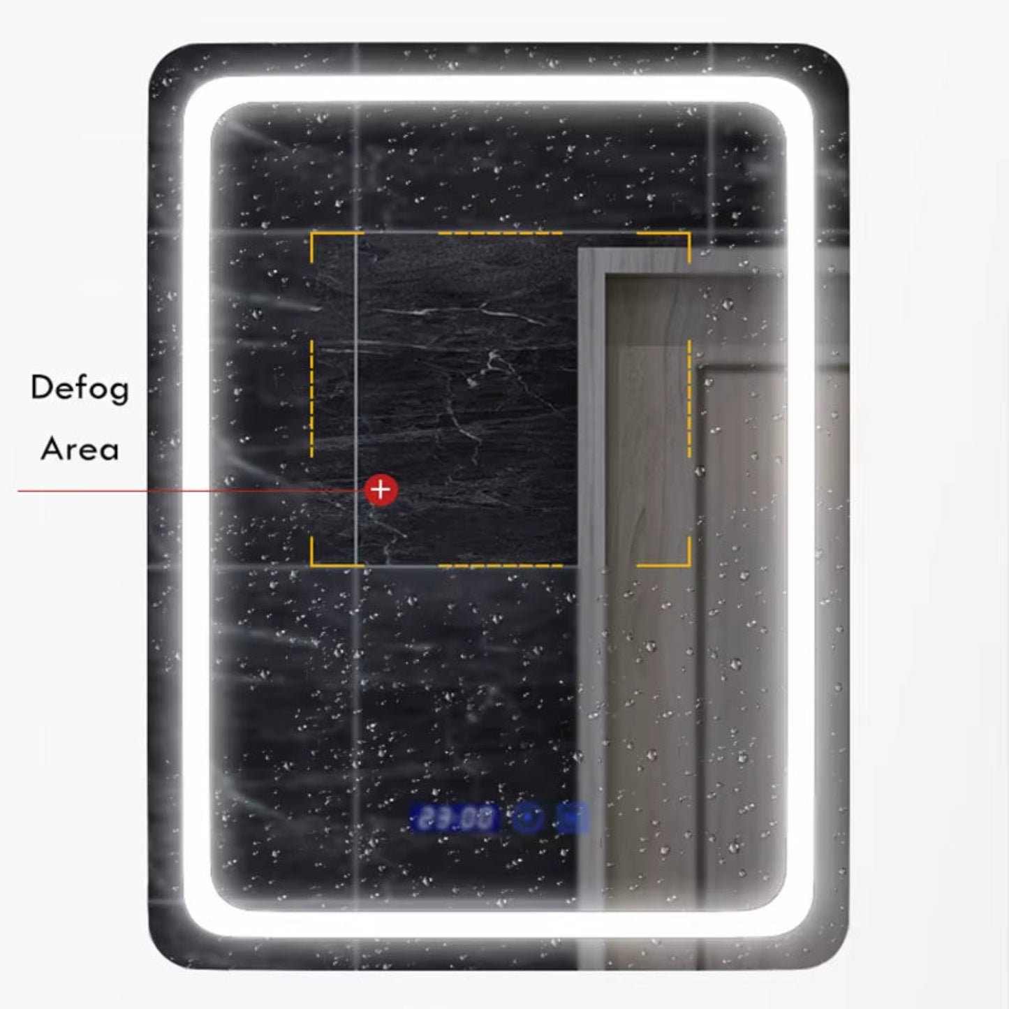 50X70Cm Upright Smart Bathroom Mirror LED Light Makeup Mirror Backlight with Defogging Bluetooth Speaker for Home Decoration