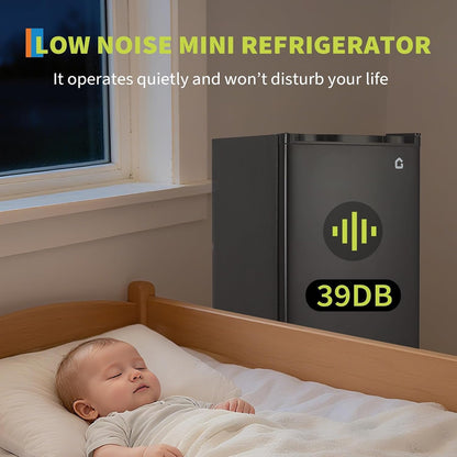3.2 Cu.Ft Energy-Efficient Compact Refrigerator with Freezer, Quiet Adjustable Thermostat Removable Shelf Reversible Door, College Dorm Mini Fridge Perfect for Dorm, Apartment, Office, Bedroom