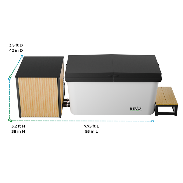 RevX X Tub Cold Plunge + LUX 1.5HP Chiller | Deepest Acrylic Tub on the Market