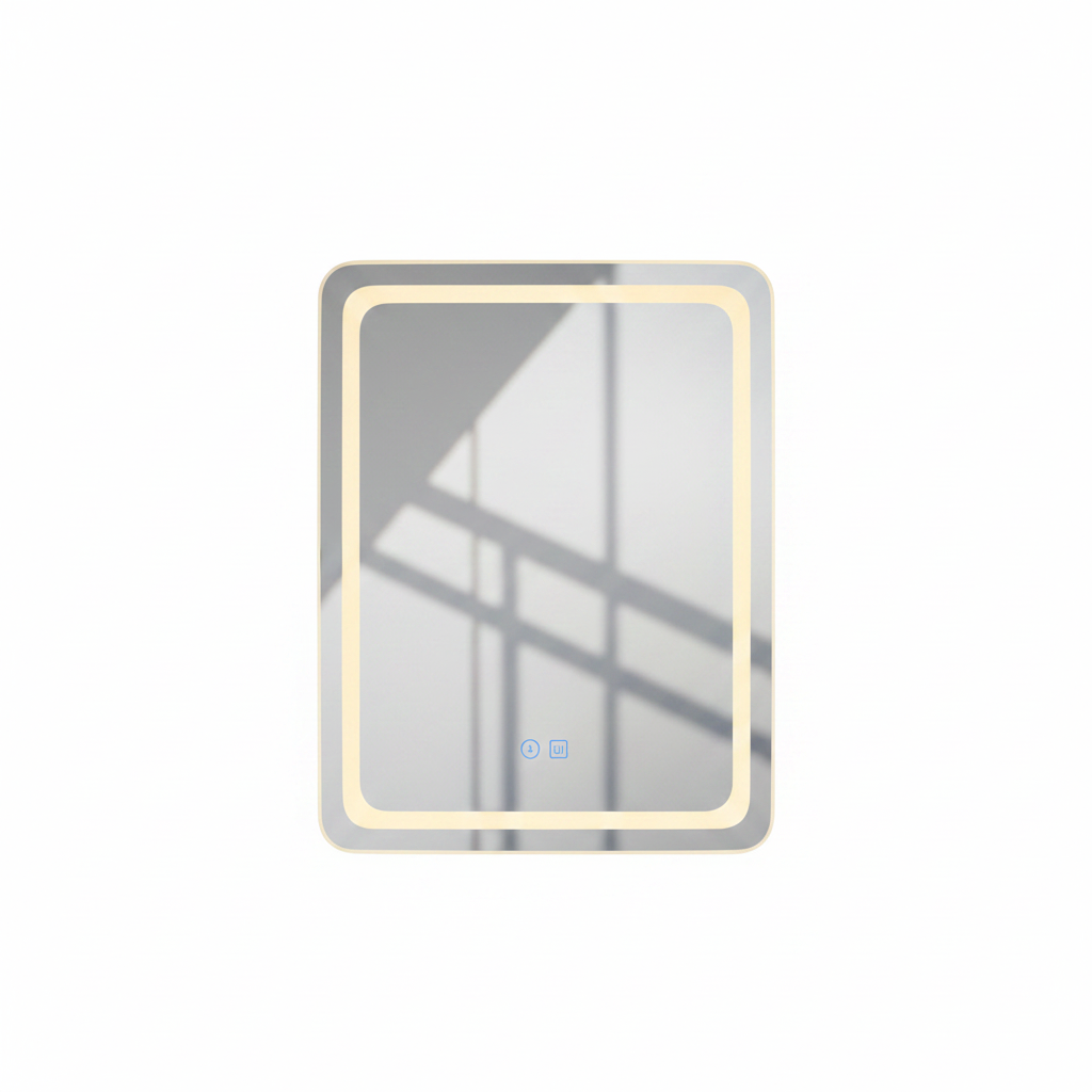 50X70Cm Upright Smart Bathroom Mirror LED Light Makeup Mirror Backlight with Defogging Bluetooth Speaker for Home Decoration