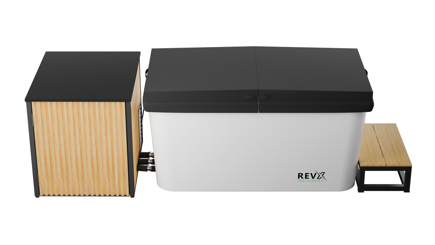 RevX X Tub Cold Plunge + LUX 1.5HP Chiller | Deepest Acrylic Tub on the Market