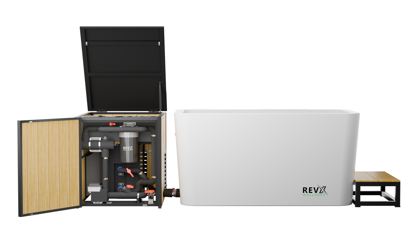 RevX X Tub Cold Plunge + LUX 1.5HP Chiller | Deepest Acrylic Tub on the Market