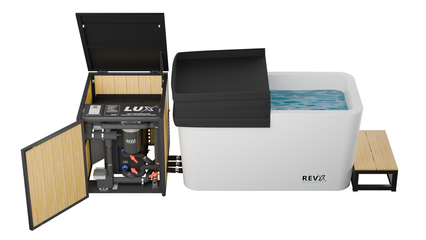 RevX X Tub Cold Plunge + LUX 1.5HP Chiller | Deepest Acrylic Tub on the Market