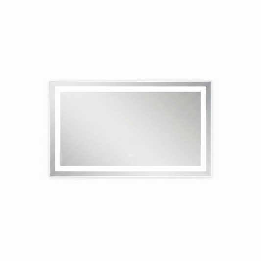 60X32 Inch LED Bathroom Mirror, Black Framed Gradient Front and Backlit LED Vanity Mirror for Bathroom, 3 Colors Dimmable, Double Wall Mirrors with Anti-Fog, Shatter-Proof, Memory Function (60X32)