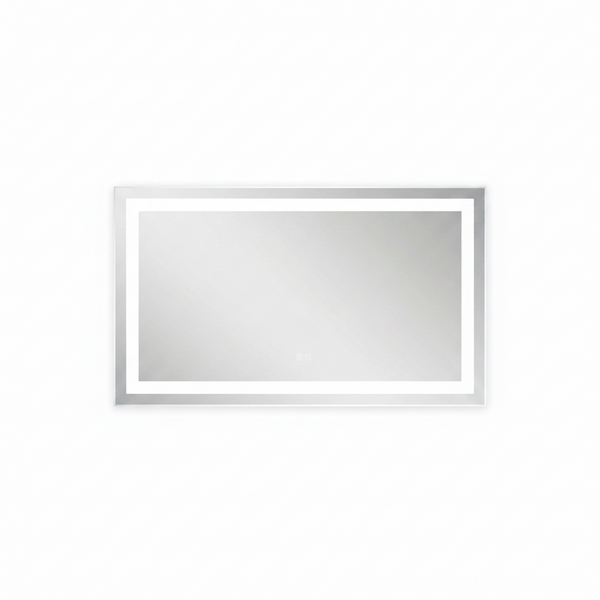 60X32 Inch LED Bathroom Mirror, Black Framed Gradient Front and Backlit LED Vanity Mirror for Bathroom, 3 Colors Dimmable, Double Wall Mirrors with Anti-Fog, Shatter-Proof, Memory Function (60X32)